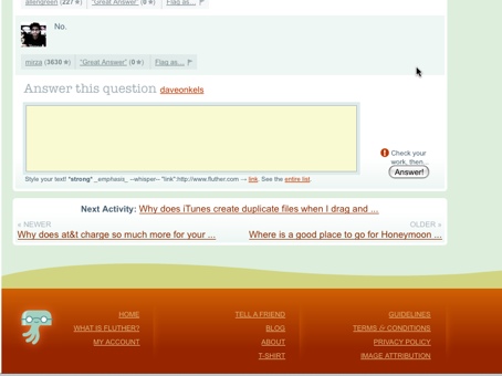 Screenshot of the Fluther question form